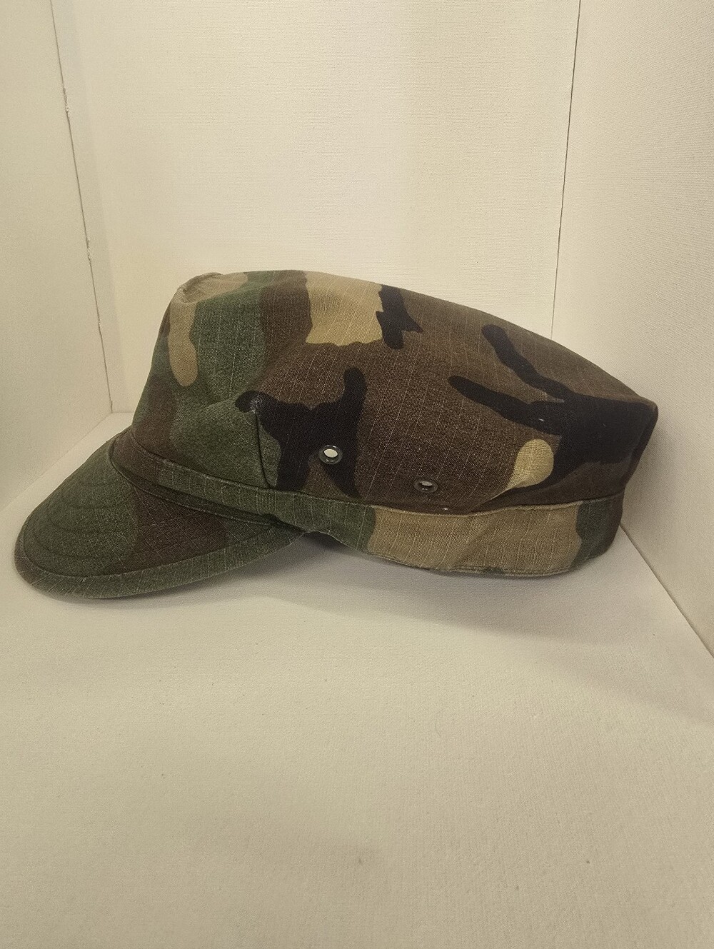 Men's Camo Military-Style Cap - Green/Brown MEDIUM
